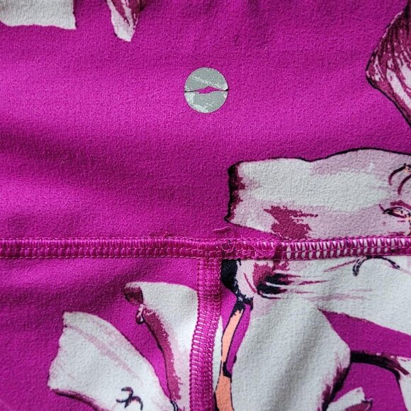 Avia Pink Floral Leggings XL | High Waisted | Side Pockets | Activewear | 14-16 - Picture 3 of 4